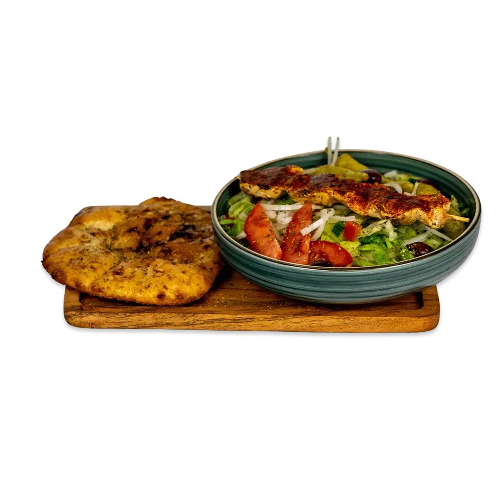 SALAT MIT HÄHNCHENSPIESS